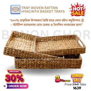 Tray Woven Rattan Hyacinth Basket Trays